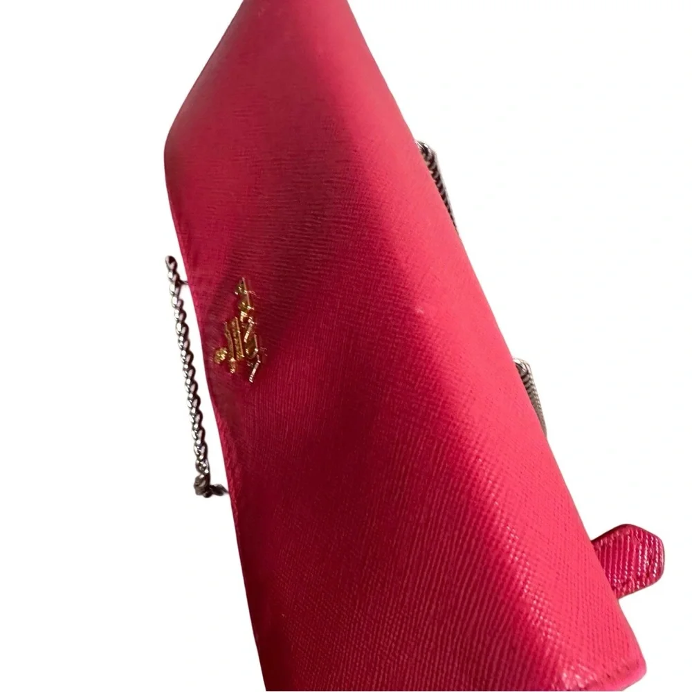 Authentic Prada Saffiano Leather Continental Flap Wallet - Pink Gold Accents EUC - Picture 15 of 17
